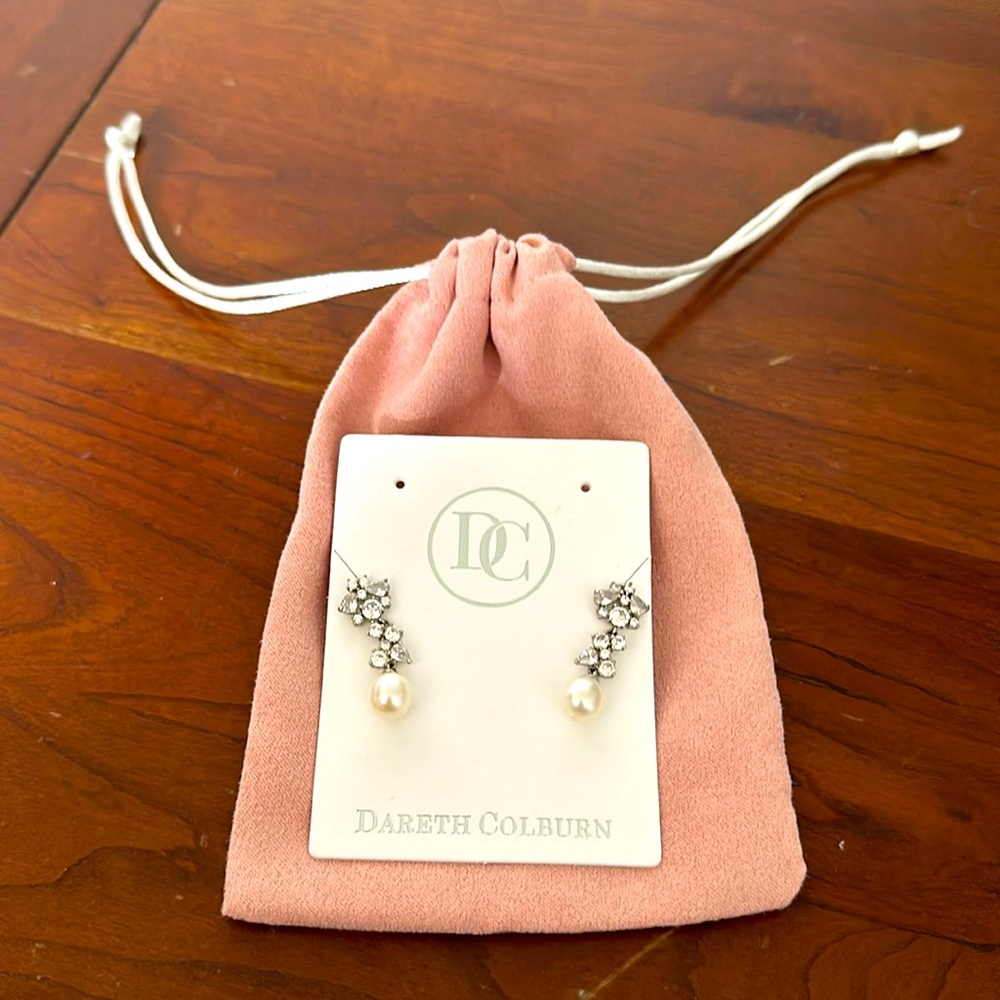 Dareth Colburn Silvia Pearl & CZ Earrings